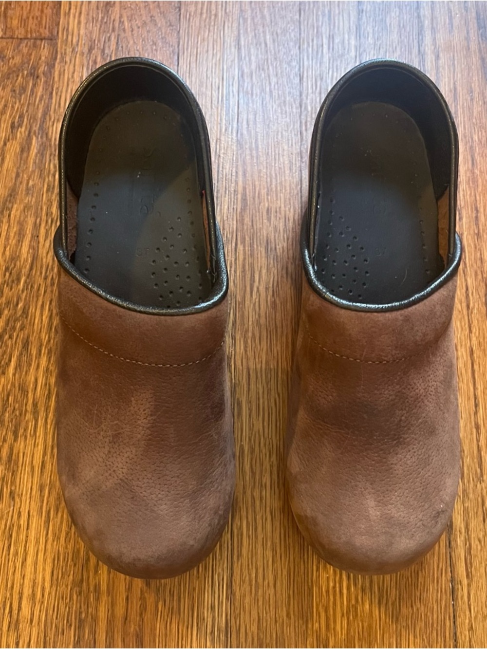 Sanita 37 Textured Oil clogs brown professional leather 6.5 - Picture 2 of 7